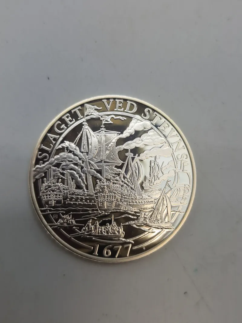 Original mønt - sterlingsølv (20 gram) Slaget ved Stevns 1677