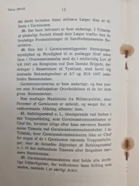 Originalt hæfte - tillæg, tjenstebestemmelser for den danske brigade i Tyskland