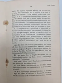 Originalt hæfte - tillæg, tjenstebestemmelser for den danske brigade i Tyskland