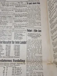 Originalt eks. af avisen Vestkysten 1943 valget DNSAP