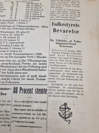 Originalt eks. af avisen Vestkysten 1943 valget DNSAP