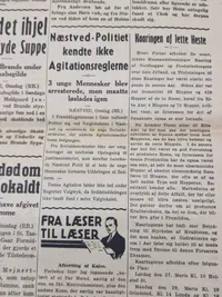 Originalt eks. af avisen Vestkysten 1943 valget DNSAP