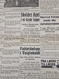 Originalt eks. af avisen Vestkysten 1943 valget DNSAP