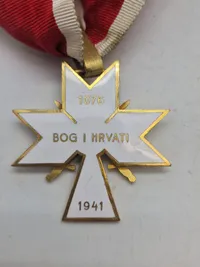 Original GERMAN CROAT WWII CROATIAN KNIGHTS CROSS WITH SWORDS OF THE ORDER OF KING ZVONIMIR 1ST CLASS
