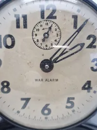 Originalt World War 2 US 'War Alarm' Clock, made in Winsted, Connecticut