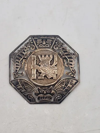 Stor sølv broche fra Peru - stemplet 925