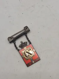 Lot Georg Jensen kongemærke & nationalt mærke lavet af ww2 mønt
