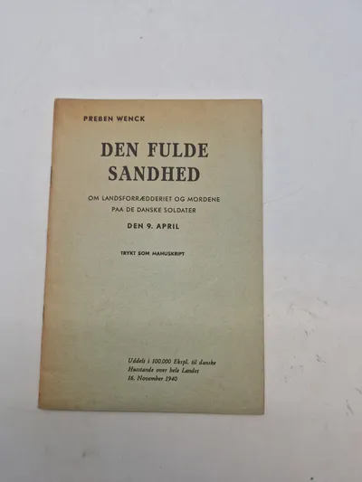 Originalt hæfte - Den fulde sandhed