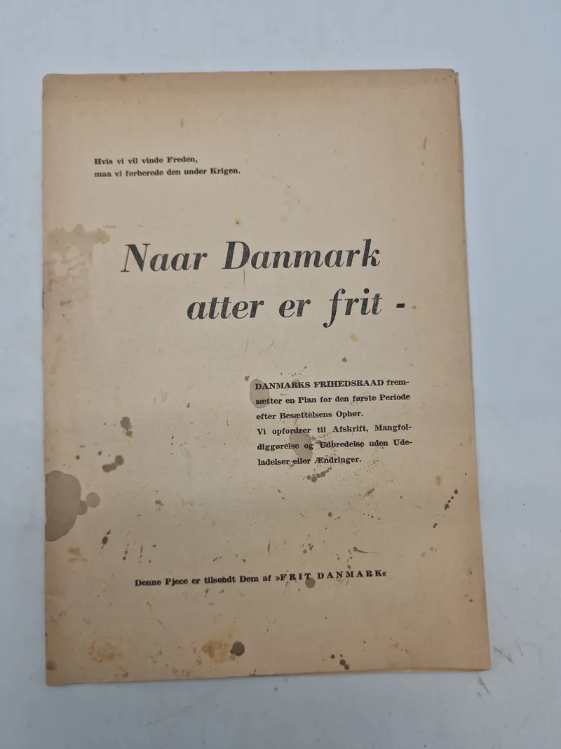 Originalt illegalt blad - når Danmark atter er frit