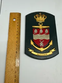 Originalt Dansk metal marine skjold