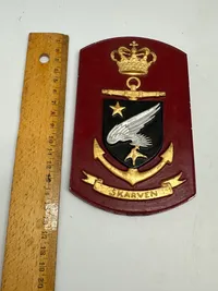 Originalt Dansk metal marine skjold