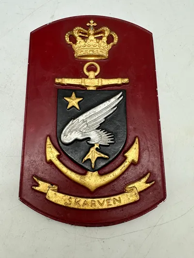 Originalt Dansk metal marine skjold