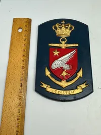 Originalt Dansk metal marine skjold