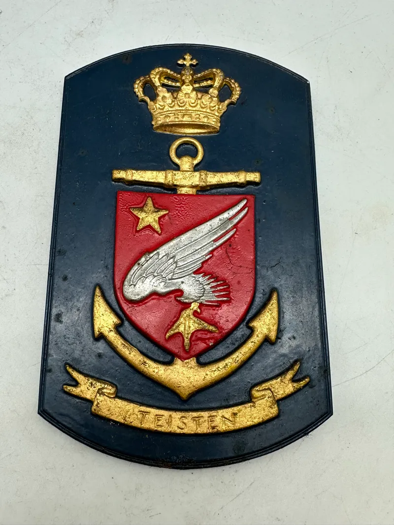 Originalt Dansk metal marine skjold