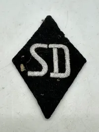 Original RARE SD ‘Sicherheitsdienst’ sleeve diamond for officers with RZM tag