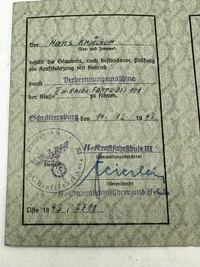 Originalt SS Führerschein - driver's license