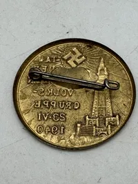 Originalt (Denmark/Knivsbjerg beliggende i Sønderjylland) Tag der Deutschen Volksgruppe 23.VI.1940 badge - sjælden