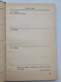 Sjælden original Waffen - SS lommekalender for danske frivillige - år 1945, komplet