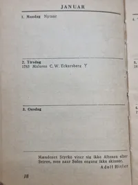 Sjælden original Waffen - SS lommekalender for danske frivillige - år 1945, komplet