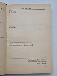 Sjælden original Waffen - SS lommekalender for danske frivillige - år 1945, komplet