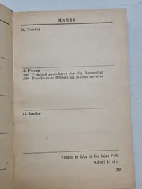 Sjælden original Waffen - SS lommekalender for danske frivillige - år 1945, komplet