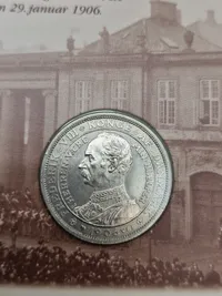 Original dansk tronskifte mønt af sølv