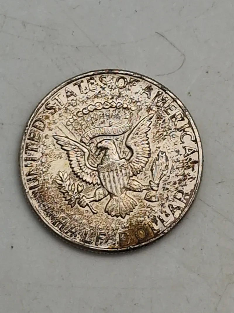 Original amerikansk Halfdollar af sølv fra 1964