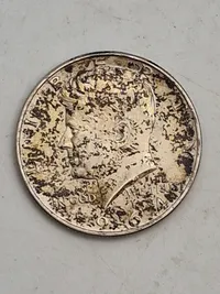 Original amerikansk Halfdollar af sølv fra 1964