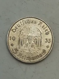 Original 5 Reichmark af sølv fra 1935