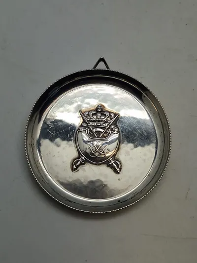 Original sølvplakette Hærens officersskole, Sterlingsølv 27 gram