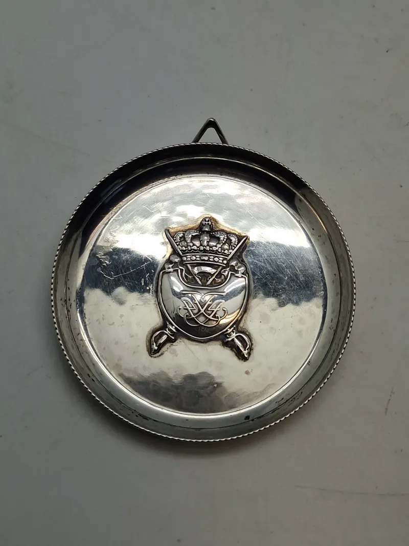 Original sølvplakette Hærens officersskole, Sterlingsølv 27 gram