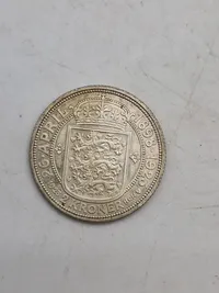 Original sølvmønt - CHR. X. OG DR. ALEXANDRINES SØLVBRYLLUP 2 KR. 1923