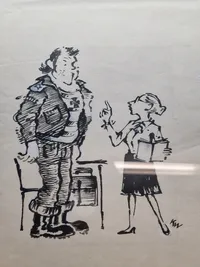 Original tegning af kurt Westergaard 1935-2021 ( Muhammed tegner )
