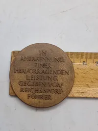 Original Tysk WW2  National Sports Leaders Medal “For an Outstanding Achievement”