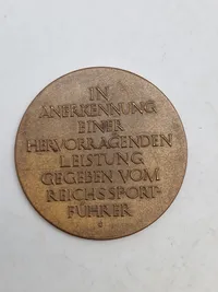 Original Tysk WW2  National Sports Leaders Medal “For an Outstanding Achievement”