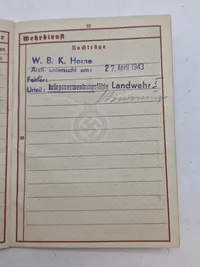 Originalt Heer Wehrpas, felt gerndarm
