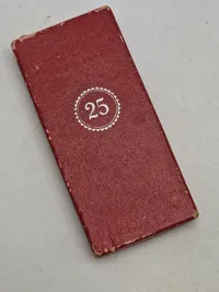 Original medalje for 25 års tro tjeneste med æske