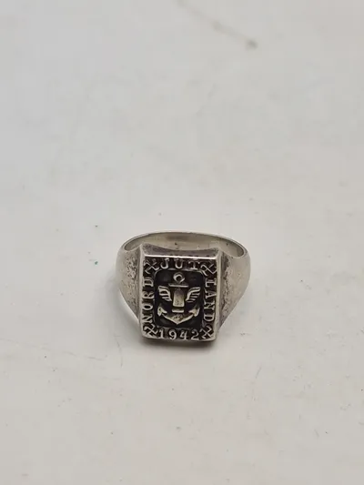 Ekstremt sjælden ring  Tysk ring for Kyst artilleri i Nord Jylland 1942. af sølv