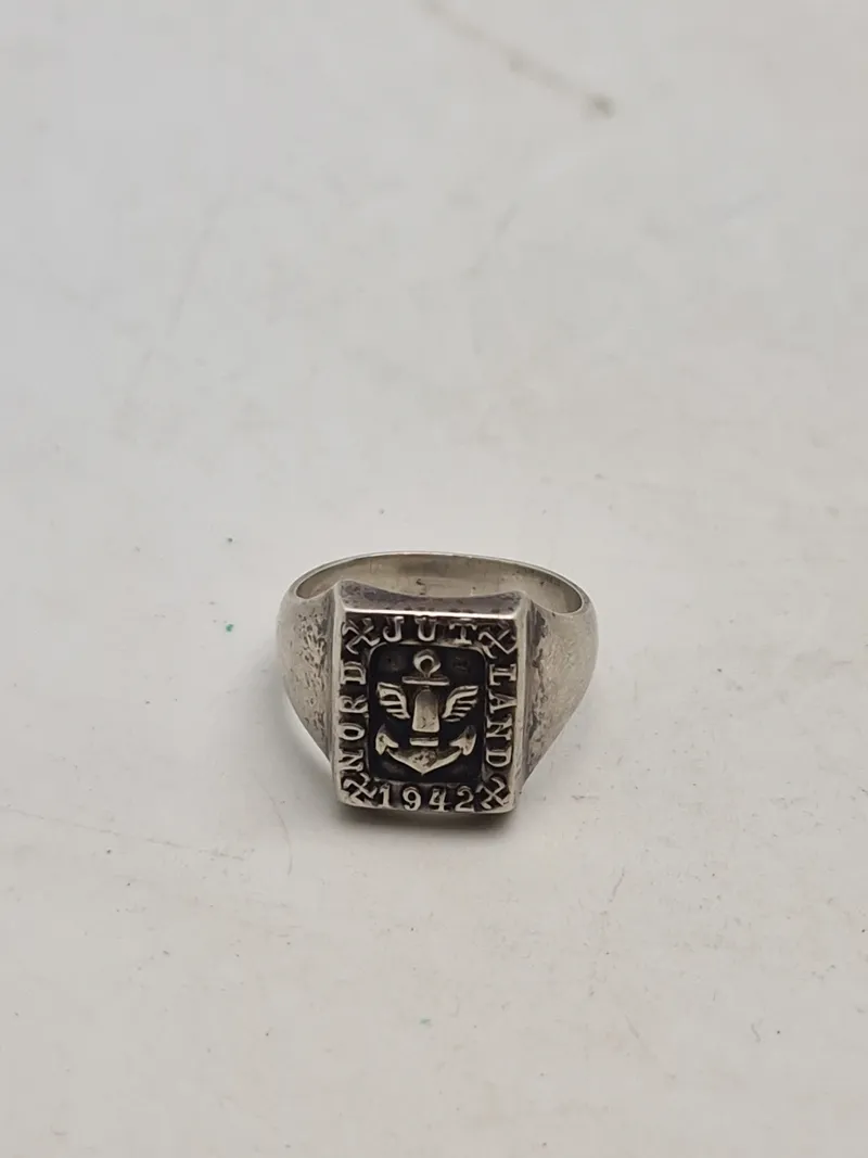 Ekstremt sjælden ring  Tysk ring for Kyst artilleri i Nord Jylland 1942. af sølv