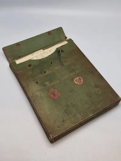Original FDM automobil mappe med kort over dk ca 1920