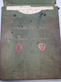 Original FDM automobil mappe med kort over dk ca 1920