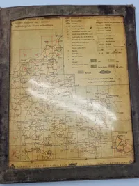 Original FDM automobil mappe med kort over dk ca 1920