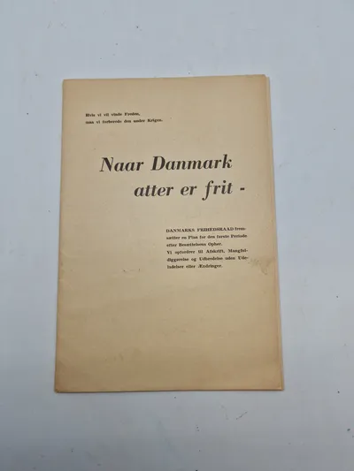 Originalt hæfte - når Danmark atter er frit