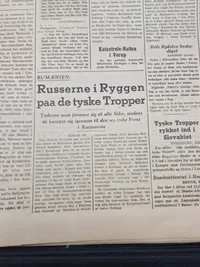 Originalt eks. af Kolding folkeblad fra 1944