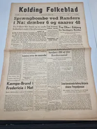 Originalt eks. af Kolding folkeblad fra 1944