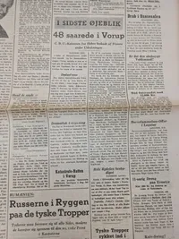 Originalt eks. af Kolding folkeblad fra 1944