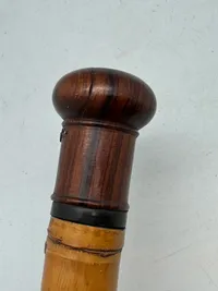 Orientalsk sølvmonteret bambus stok ca år 1920