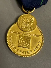 Original WW2 Navngiven Expert pistolshot US Navy: Lt John W Campbell