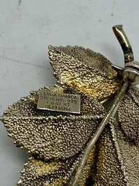 Flora Danica broche - forgyldt sterlingsølv