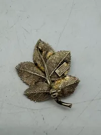 Flora Danica broche - forgyldt sterlingsølv
